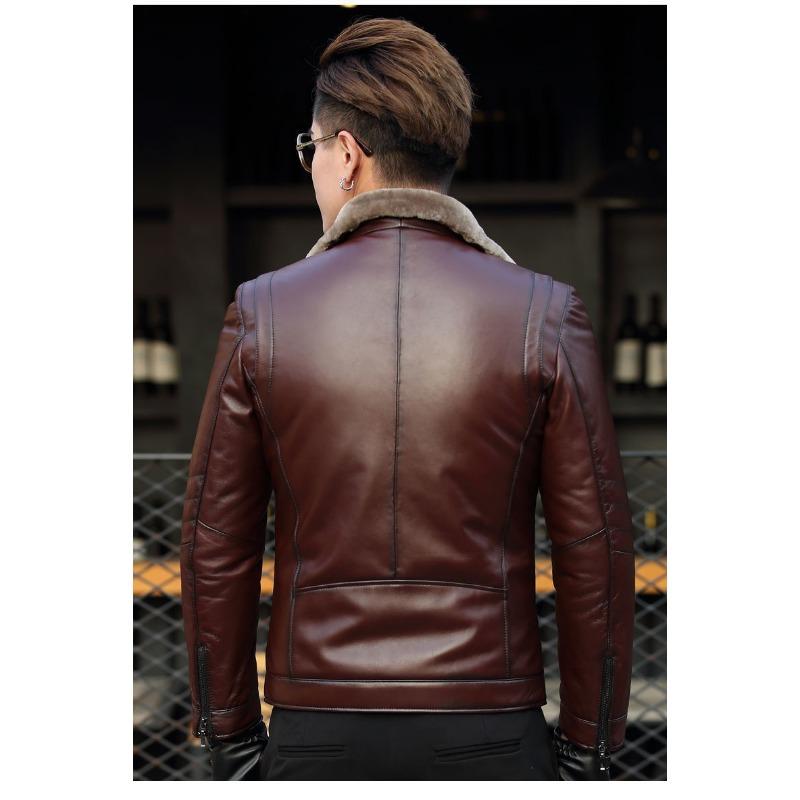 New Winter Leather Jacket Men's PU Sports Jacket Men's Slim Fit Casual Sports Jacket Men's Suit Collar Coat