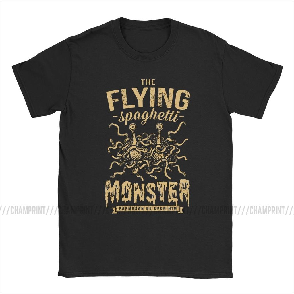 The Flying Spaghetti Monster T Shirt Men Funny TShirt Round Neck Flying Spaghetti Monsterism Pastafarianism FSM Tee Shirt
