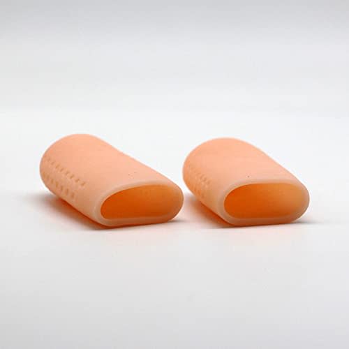 Karonpeln Set of 2 Silicone Toe Cots, Toe Caps, Protectors, Toenail Protection Caps, Cushioned, Shock Absorbent, Friction Pain Relief, Breathable, Was