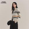 Peacebird Women's Colorblock High-Neck Double-Zip Knit Cardigan