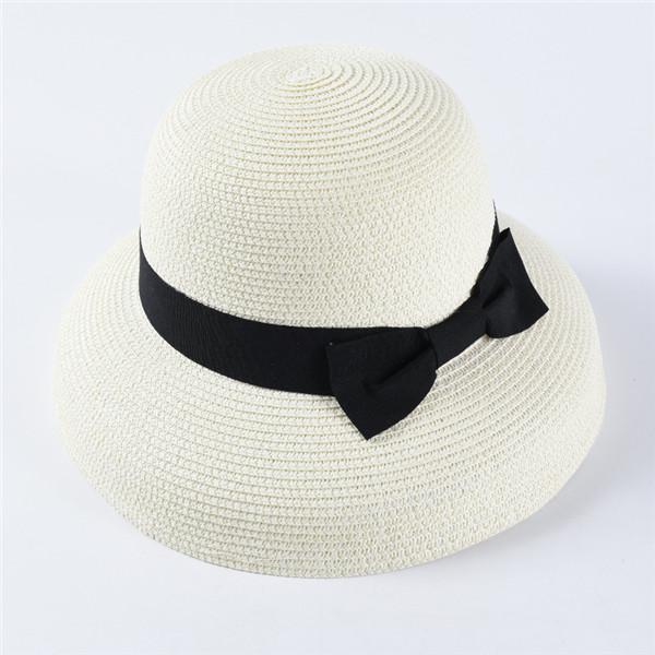 

USPOP New women sun hats fashion bow straw hats casual summer wide brim drooping beach hat female summer hat 56-58cm білий