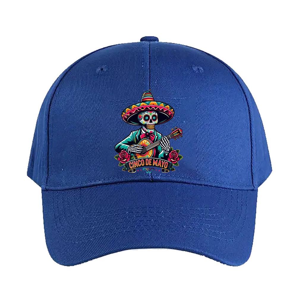 Cinco De Mayo Skeleton Caps Summer Adult Baseball Cap Adjustable with Curved Brim Duckbill Hat Protection Sun Hats