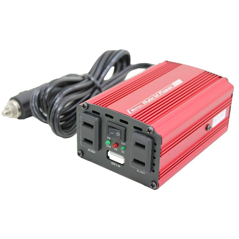 Meltec SIV-151 2-Way Car Inverter (USB & Outlet), DC24V, 120W Power Outlet, 2.4A USB Port, Quiet Operation