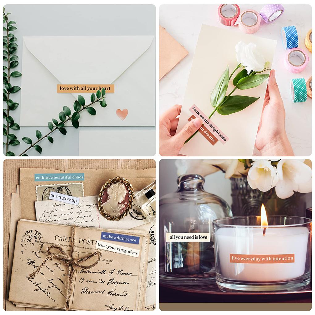 Pack of 8 Small Talk Stickers Self Adhesive Text Word Sheet Scrapbooking Greeting Card Journal Book Album Notebook