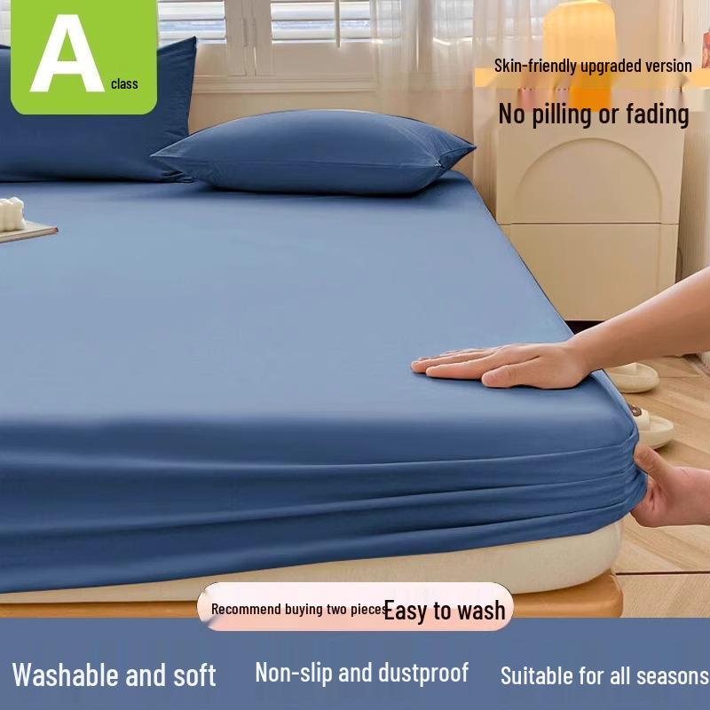 2025 All-Season Solid Color Fitted Sheet - Full Cotton Dustproof Mattress Protector