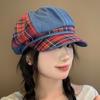 HT4853 Berety dla Kobiet Nowe Wiosna Lato Jesień Czapka Gazeciarza W kratkę Beret Artysty Malarza Czapka Damska Ośmiokątna Czapki Berety dla Pań