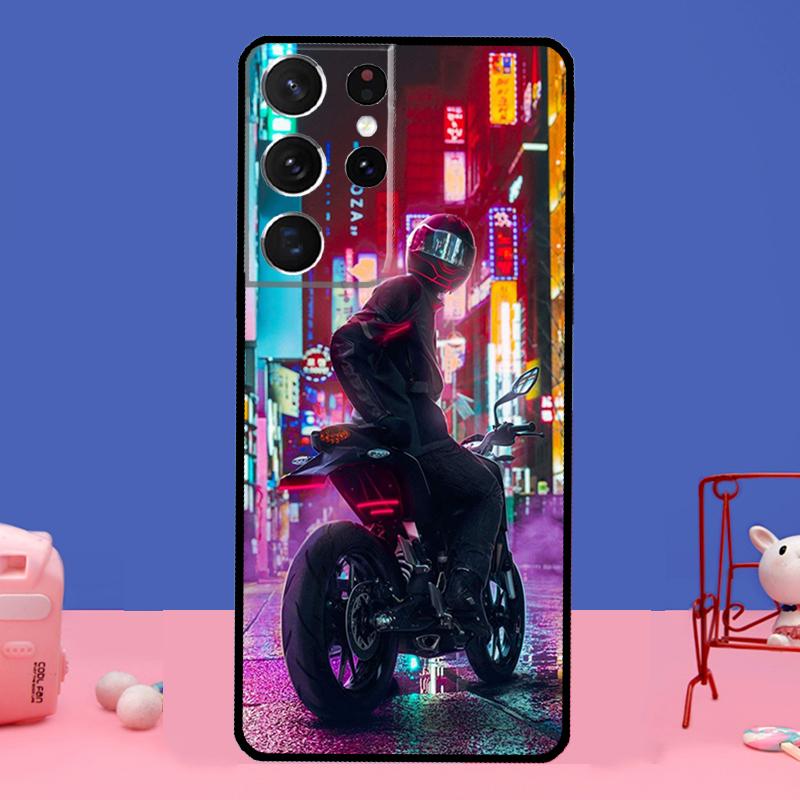 Neon Motorcycle Biker For Samsung Galaxy S20 FE S21 Ultra Note 20 S8 S9 S10 Note 10 Plus S22 Ultra Case Cover