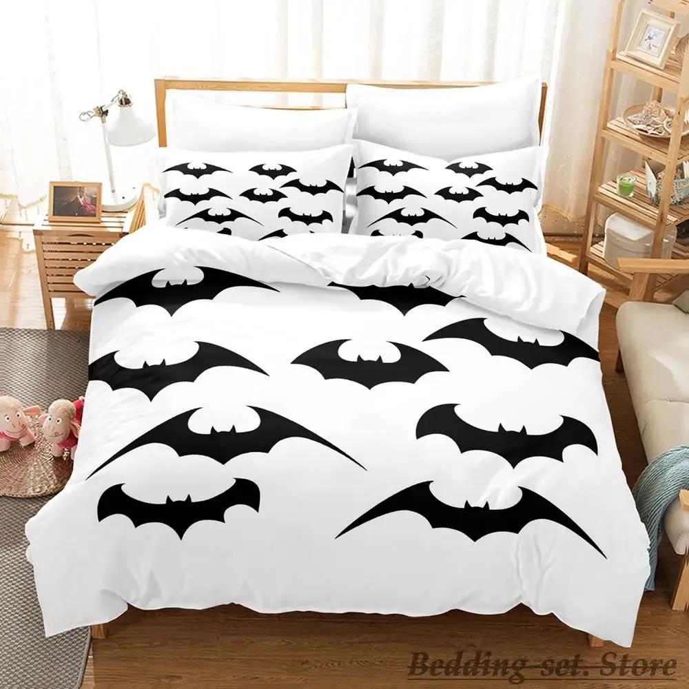 

Горячий комплект постельного белья «Летающий вампир» на Хэллоуин, односпальная кровать, двуспальная кровать размера «king-size», комплект постельного белья для взрослых и детей, комплект пододеяльников с изображением летучей мыши в стиле аниме 70x133cm 2p