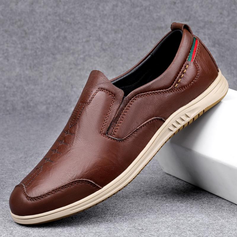 

Men s Stylish Loafers New Brand Leather Shoes for Men High Quality Moccasins Men Driving Shoes Male Footwear Men s Formal Shoes 44 коричневый