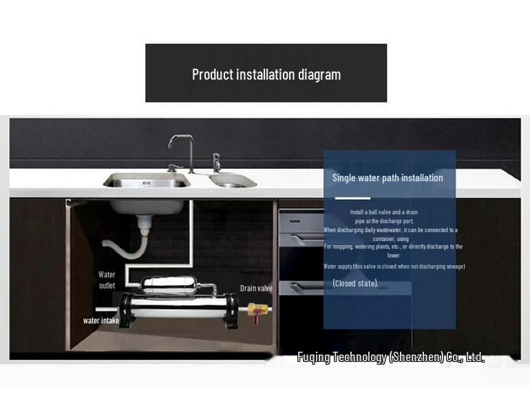 Stainless Steel Water Purifier for Milk Tea Shops - Large Flow Ultrafiltration Kitchen Tap Filter