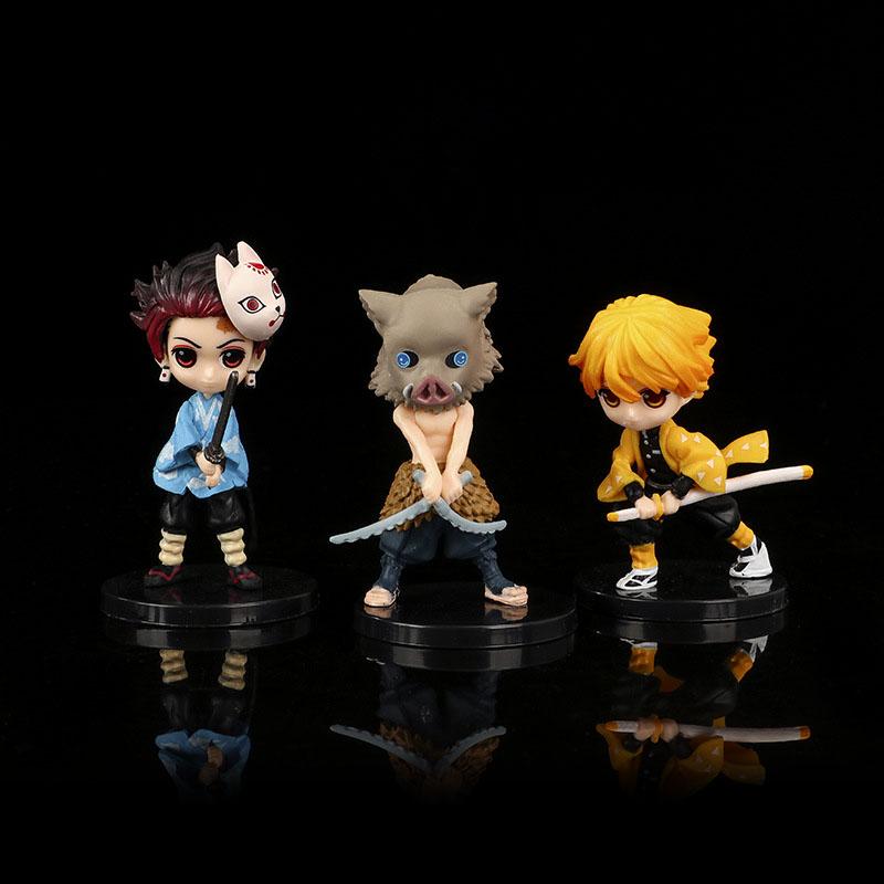 6pcs/set Doll Cake Decoration Demon Slayer Kimetsu No Yaiba Action Figures Toys Anime PVC Figurine Toy