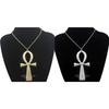 Retro Vintage Necklace Pendant Amulet Talisman Big Ankh Cross Men Women Stainless Steel Egypt Egyptian Key Life Jewelry Gift Hip Hop Rock Goth Gothic