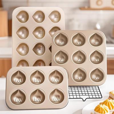 Carbon Steel Butter Rice Cake Mold 12-Cavity Sticky Chestnut Madeleine Non-Stick Kitchen Baking Tools French Style Cake Bakeware