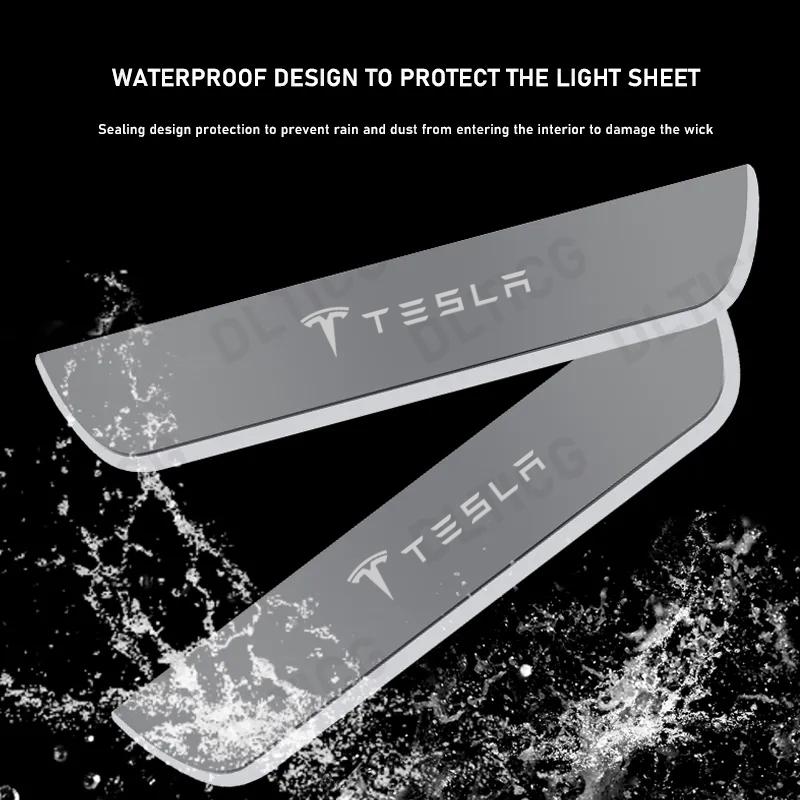 vtrdn1 Car Wireless LED Threshold Light For Tesla Model 3 Model Y Model S Model X Auto Interior Threshold Step LED Light Accessories
