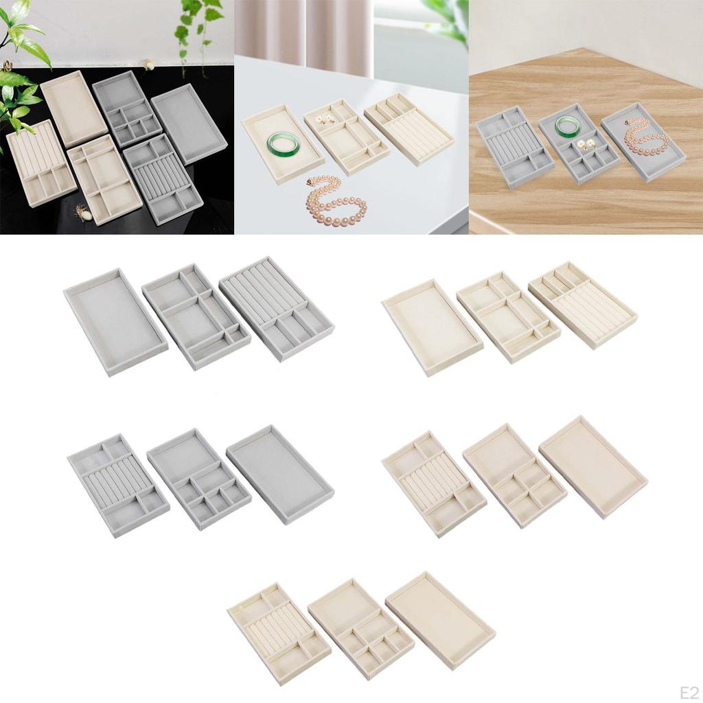 3 Pieces Display , Container Case Organizer Box Holder for Pendant Bracelet Drawers Gift