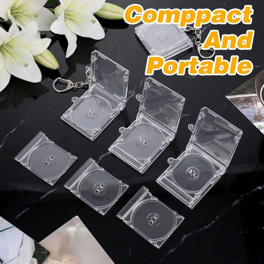 5pcs Acrylic Keychain Album Case Personalized DVD Jewel Keyring Creative Mini CD Holder Gift