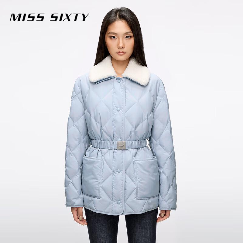 

MISS SIXTY 2025 Autumn Women s Diamond Quilted Detachable Fur Collar Belted 90% Duck Down Jacket L