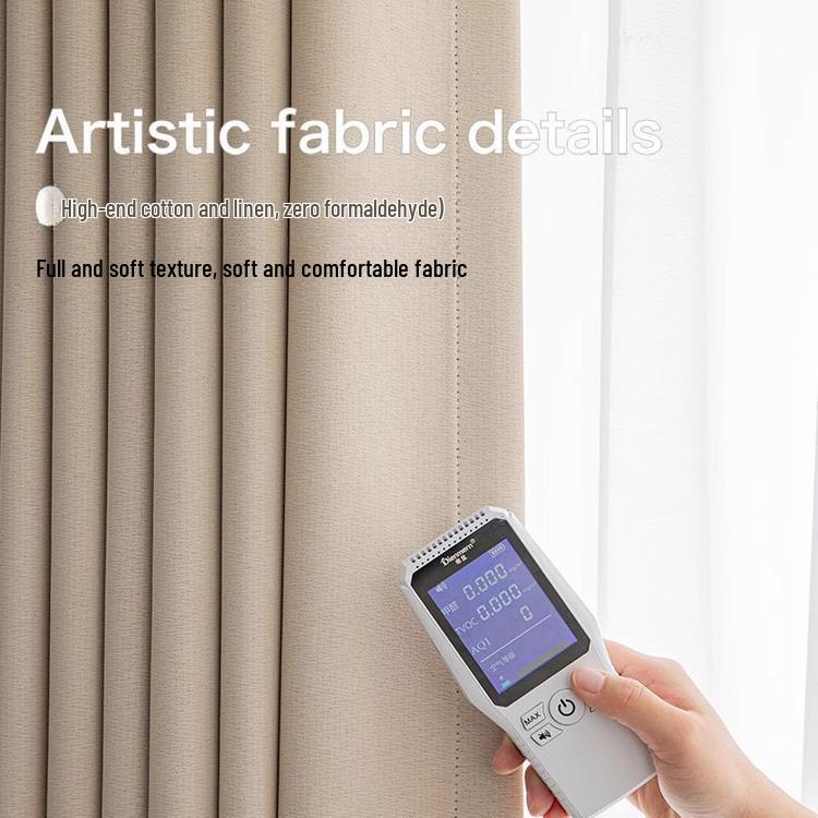 High-Grade Cream Blackout Bedroom Curtain: Simple, Luxurious Light-Blocking Fabric