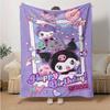 1pc Happy Birthday Kuromi Blanket, Soft Throw Blanket, Perfect for Couch or Travel Use, Living Room, Travel, Camping, Car Blankets, Beach, Office Naps