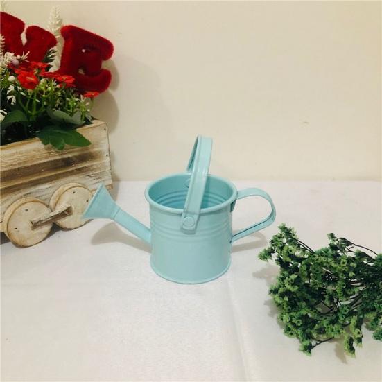 Kettle Ornament Drop-resistant Opening Design Creative Decorative Galvanized Iron Flower Planting Pot Watering Can Home Garden ADM