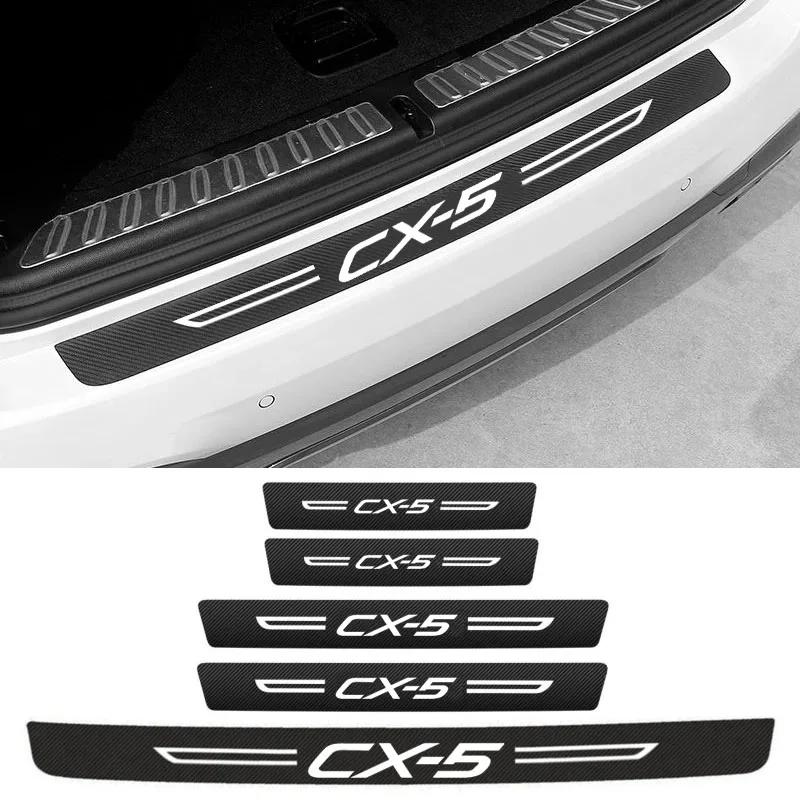 For Mazda CX5 CX-5 Badge 2016 2017 2018 2019 2020 2021 Car Door Sill Protective Plate Rear Trunk Bumper Guard Threshold Sticker