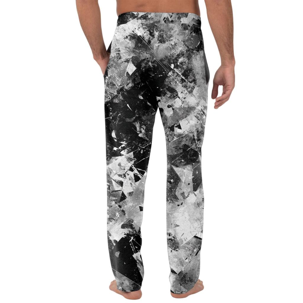 Men's Knitted Fashion Print Pocket Casual Pants Pajama Pants