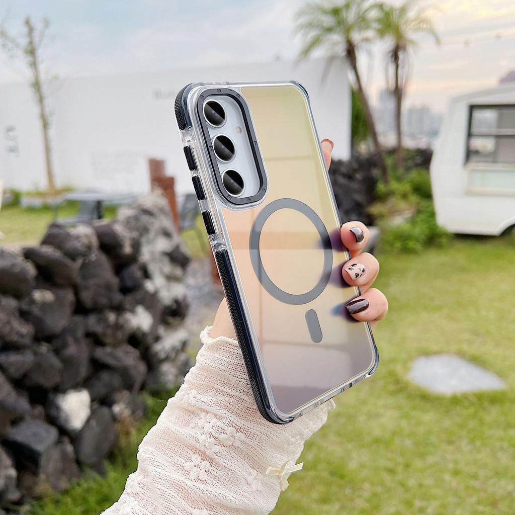 Suitable for Samsung A56 Mobile Phone Case Colorful Hardware Magnetic Absorption A55 A06 Full Inclusive Super Anti-fall