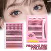Mixed Length Individual Lash Clusters Soft PBT Material Lash Cluster Kit  Home Makeup