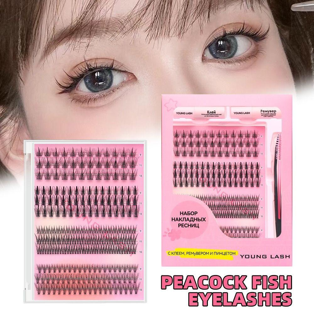Mixed Length Individual Lash Clusters Soft PBT Material Lash Cluster Kit Home Makeup