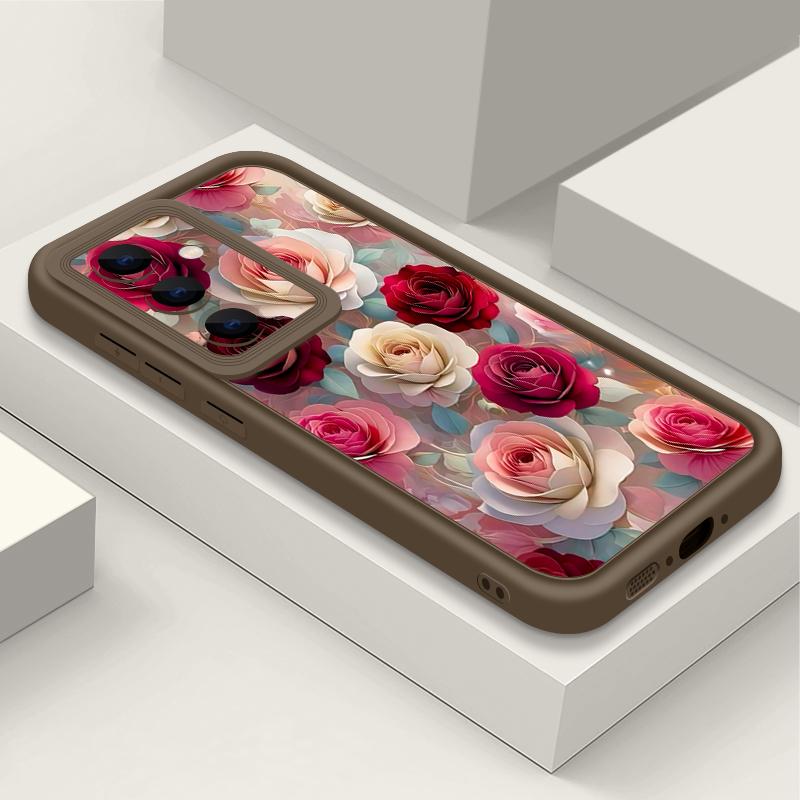 Oil Painting Rose Flowers Pattern Case For Samsung Galaxy S26 Ultra S25 Edge S24 Plus S23 S22 S21 FE A15 A35 A55 A16 A26 A36 A56 A17 A37 A57 5G Cover