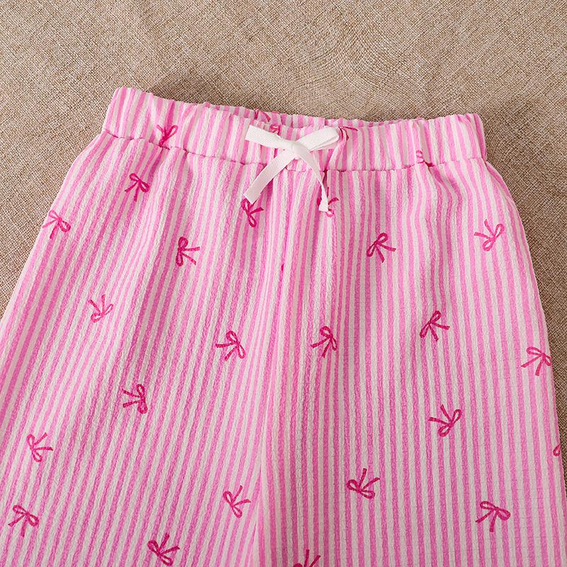 7-12Y Girls‘ Suit Summer Children's New Fashionable Printed Shirt + Trousers 2pcS Girls’ Long-sleeved Girls' Trousers