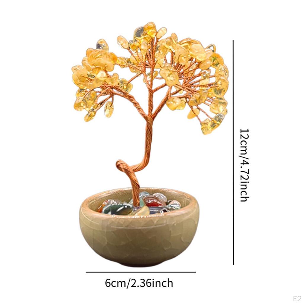 Money Tree Figurine Decorative Piece for Office Shelf Gift