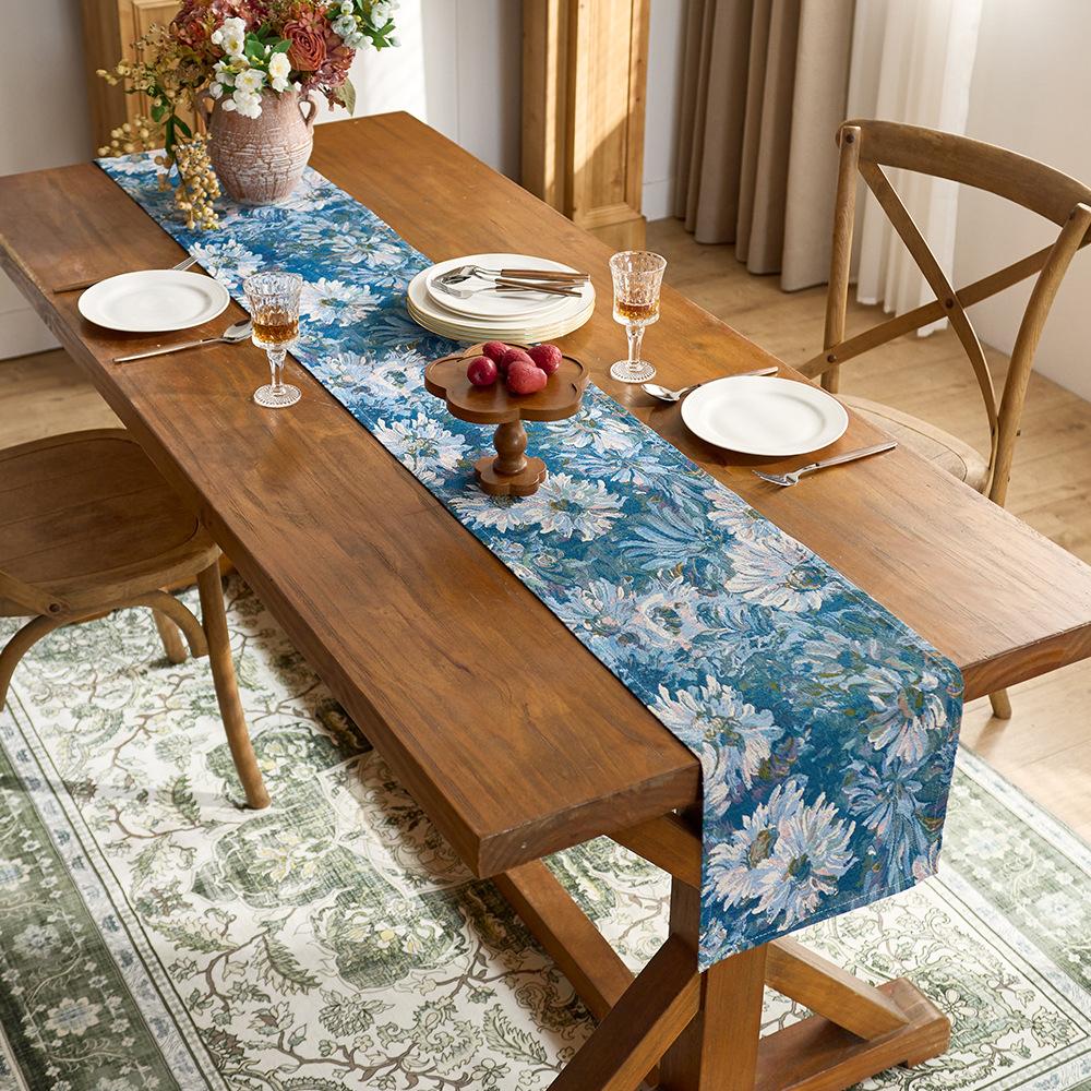Retro Tablecloth Jacquard Premium Dining Table Cover Towel Round Table Coffee Table Rectangular Tablecloth Household Pastoral Cover