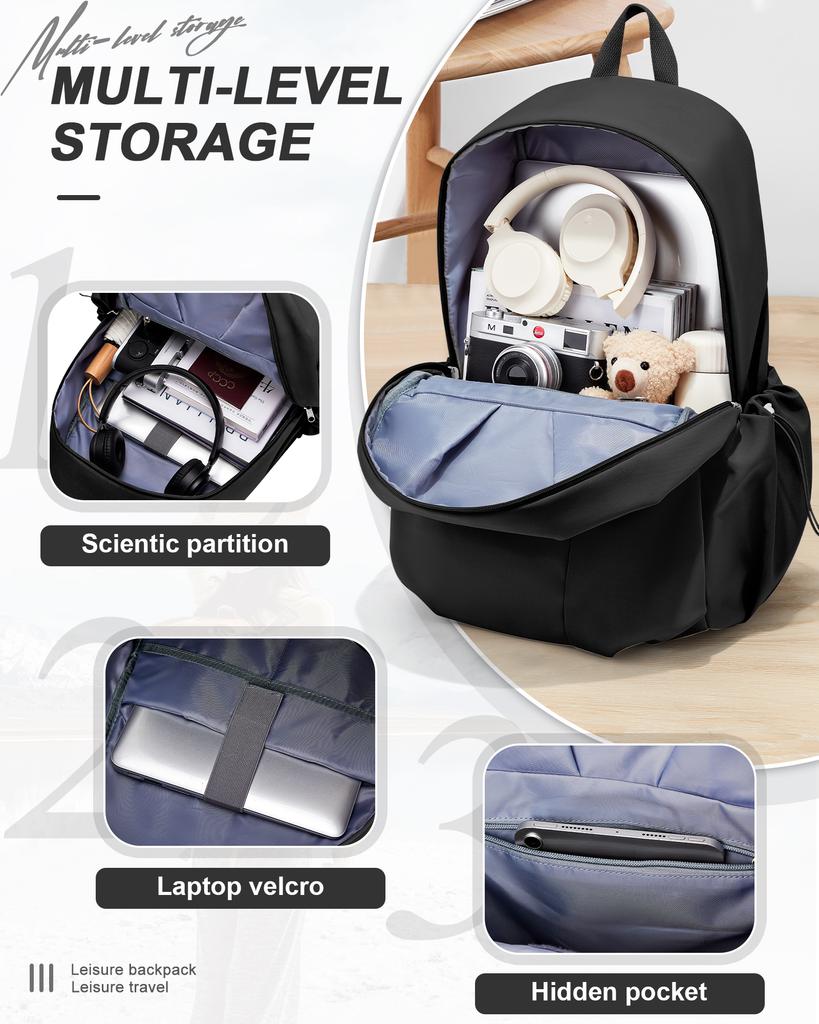 School Backpack For Girls Boys,Waterproof Bookbag For Women Men,College Student School Bag,Lightweight Travel Rucksack Casual Da
