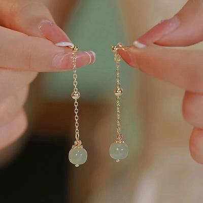 Jade-Ohrringe für Damen - Elegantes, vielseitiges und leichtes Hänge-Design