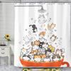 Cute Animals Bathing Cats Dogs Cartoon Shower Curtain Bath Head Bathtub Pattern Kids Child Bathroom Decor Polyester Bath Curtain