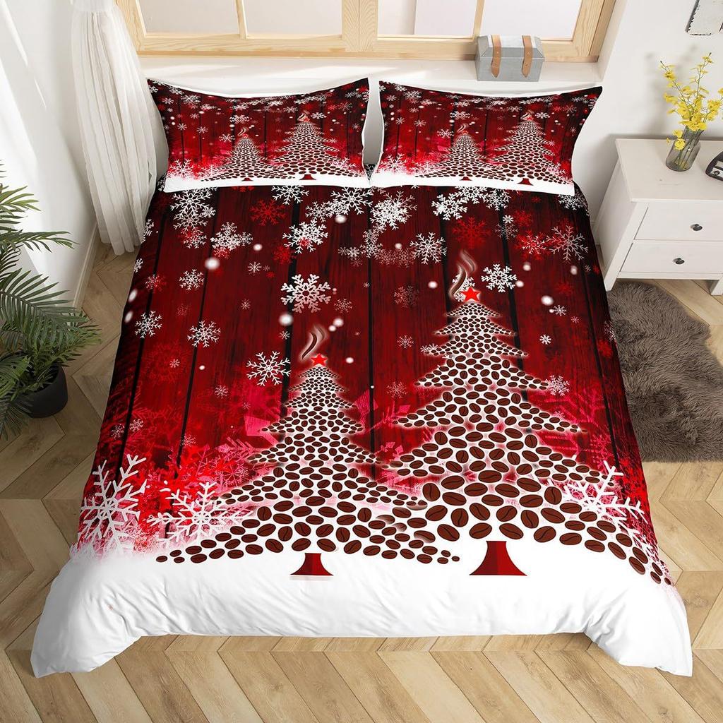 Christmas-themed Down Comforter Set Bedding Set 3-piece Duvet Cover Set