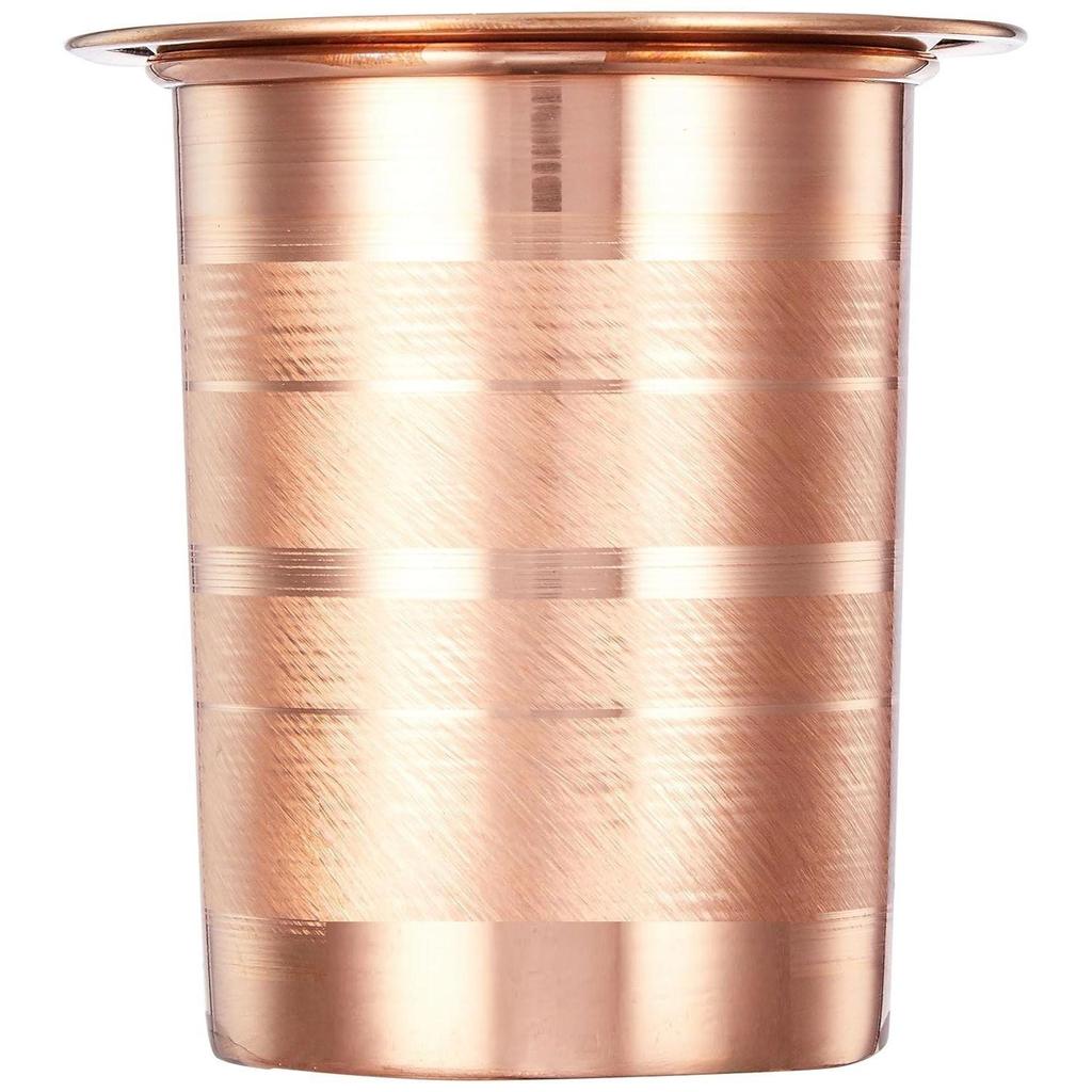 Copper Tumbler Cup with Lid, Set of 2, 300 Ml