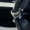 1 Pcs Star Chain Zircon Hoop Earrings Women Stainless Steel Cartilage Ear Bone Nail Earrings, Cross Trendy Body Piercing Jewelry