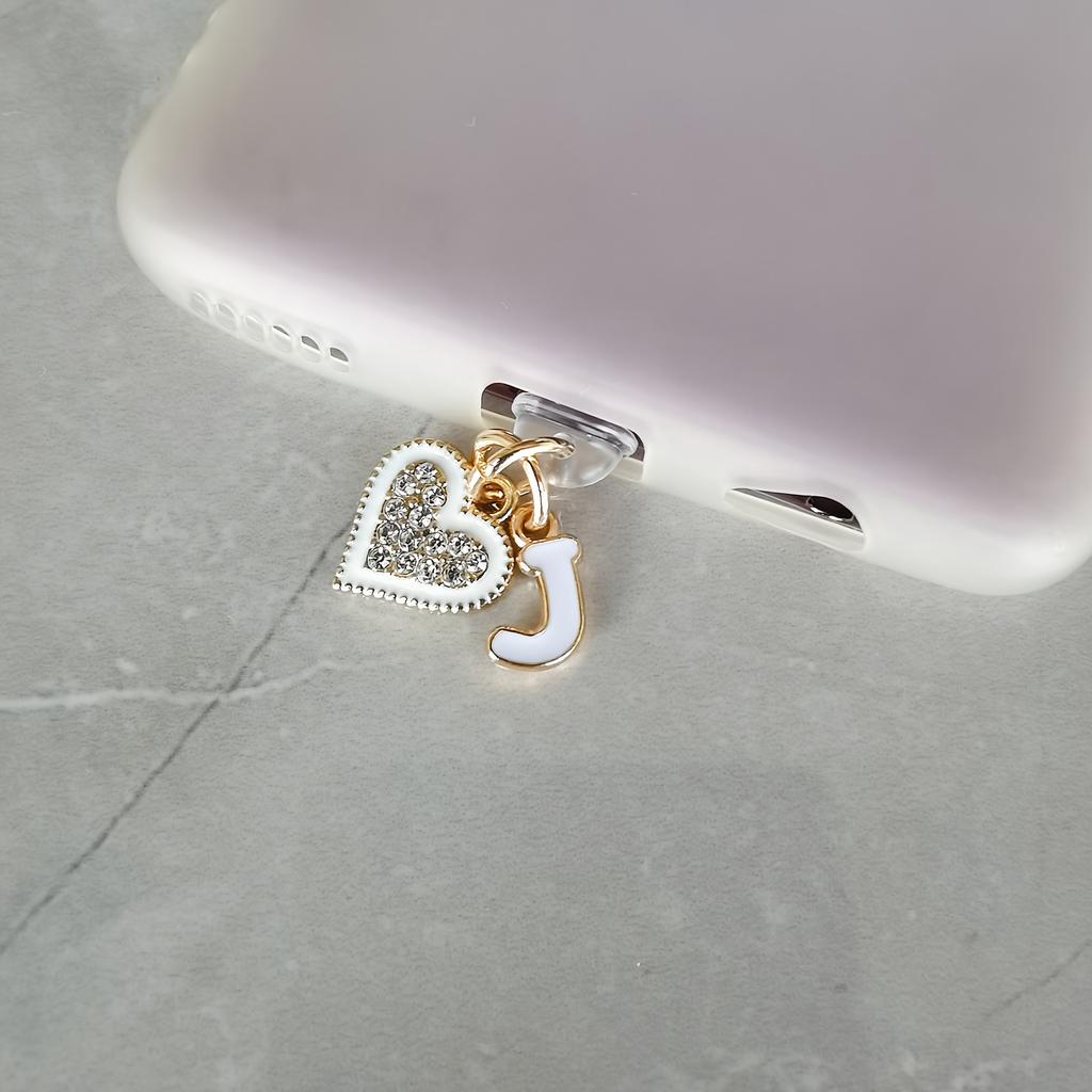 1 Stück Neuer Kreativer Herz- und Buchstaben-Handy-Staubschutzstecker, Geeignet für iPhone- und Typ-C-Anschlusszubehör, Feiertagsparty-Geschenk, Gedenksouvenir