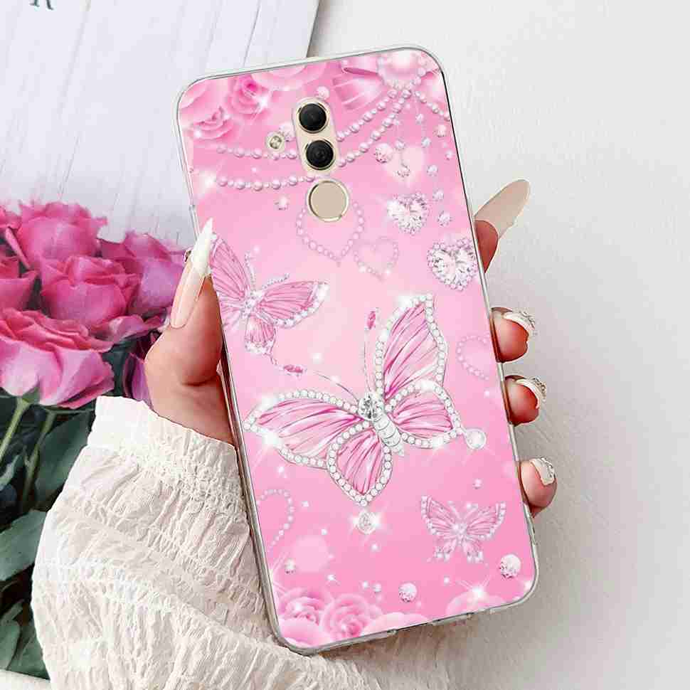For Huawei Mate 20 Lite 6.3" Case SNE-AL00 Cute Cat Soft Silicone Cover For Huawei Mate 20Lite SNE-LX1 Colorful Butterfly Shell