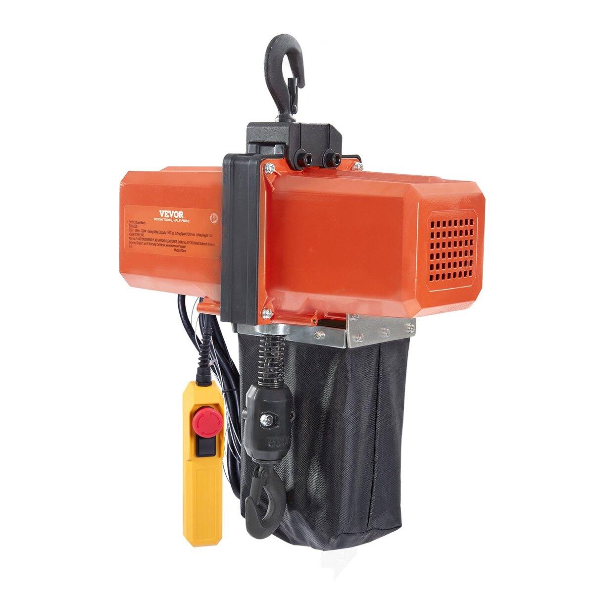 Treuil à chaîne électrique Monophasé Treuil de grue Charge 1100 lbs Levage 15 pieds
