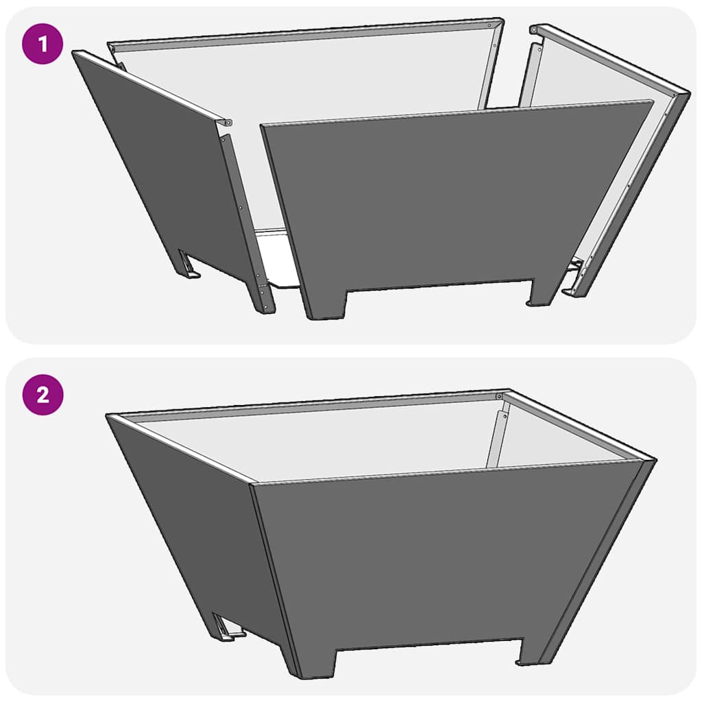 Fire Pit Black 60 X 60 X 30 Cm Steel
