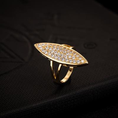 Trendy Women Wedding Rings Fashion Marquise Shaped Gold Color Rings Engagement Wedding Band Accessories Luxury Jewelry