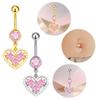 Schicker Schmetterling Herz Bauchnabelpiercing Pink Damen Nabel für Geburtstag und Feier