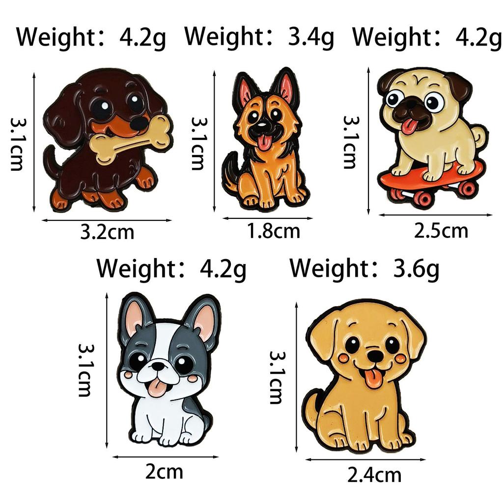 Creative Cartoon Puppy Metal Lapel Pin: Cute Bag Accessory or Children's Clothing Brooch