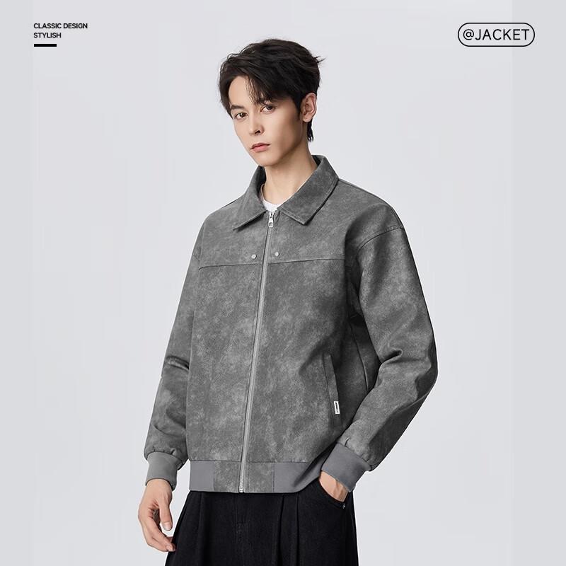 Mark Fairwhale Herren PU Lederjacke im amerikanischen Stil