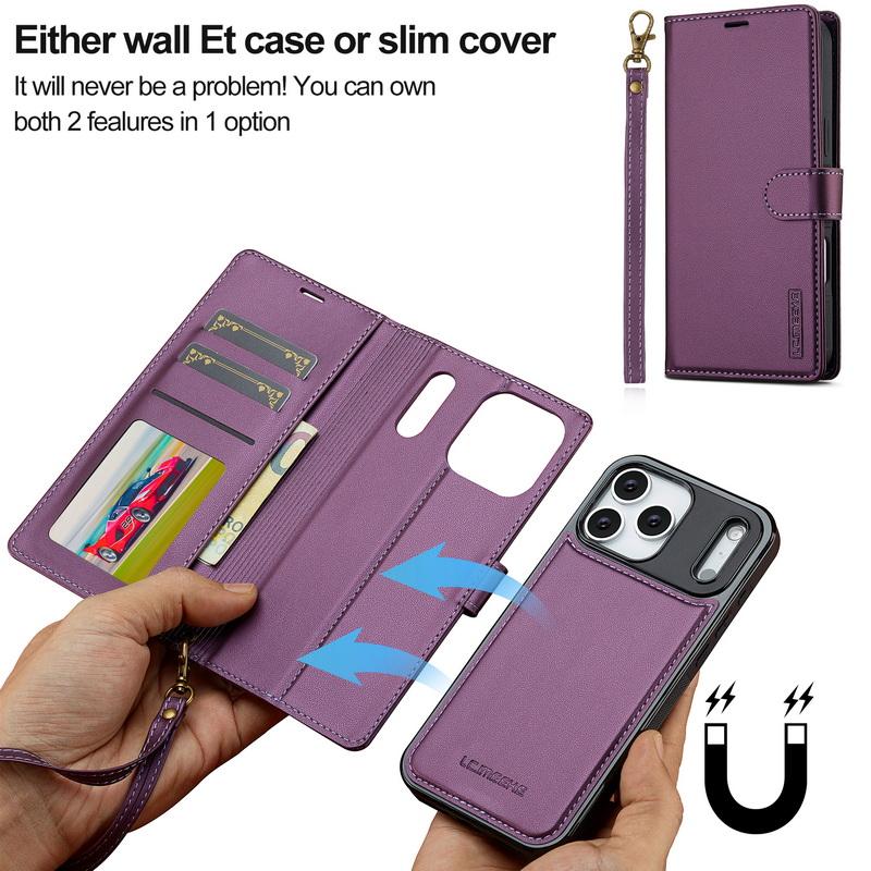 Für iPhone 17 Pro Max Brieftaschenhülle Luxuriöses Magnetisches PU-Leder Kartenfächer Klappbarer Handyhalter Abdeckung Für iPhone 16 15 14 13 Pro Max 12 11 Air