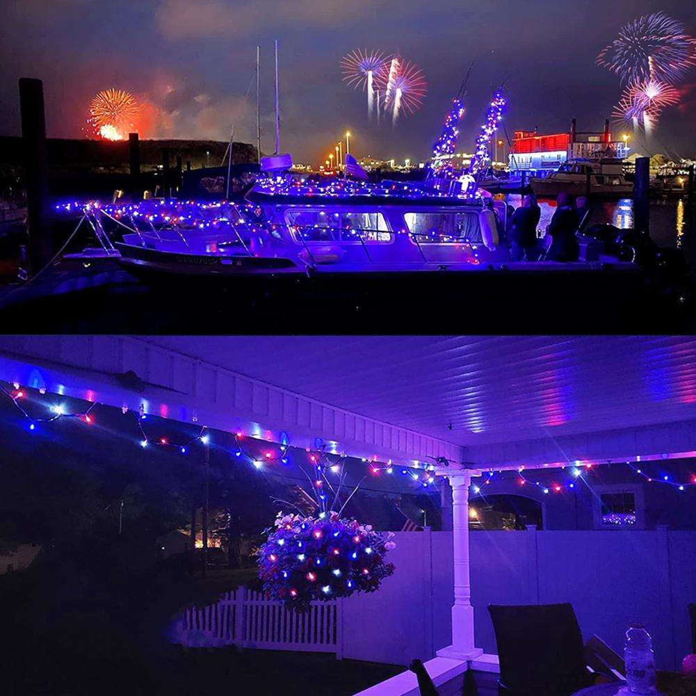 7M 50 Lights-8 Modes Solar LED Light String Outdoor Waterproof Starry Colored Light Christmas Festival Decoration Flashing Light