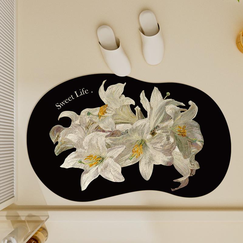 Quick-Dry Diatomaceous Earth Bathroom Mat - Water-Absorbing, Easy-Clean Foot Mat for Toilets